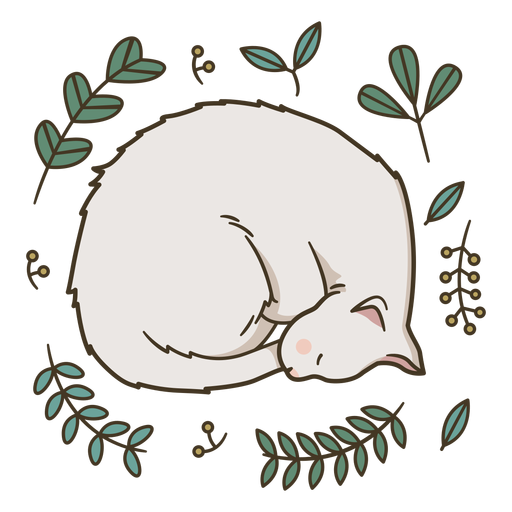 Cute sleeping kitten illustration PNG Design