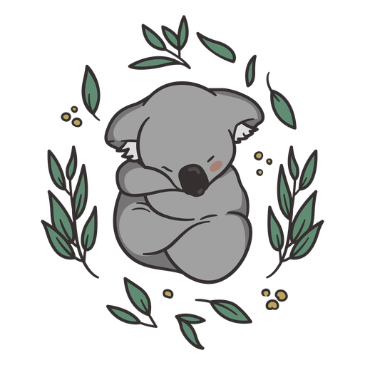 Cute sleeping koala illustration PNG Design