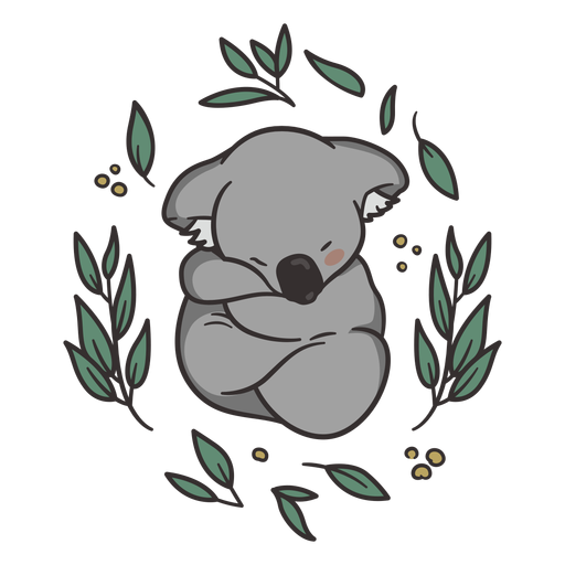 Linda ilustraci?n de koala durmiendo Diseño PNG