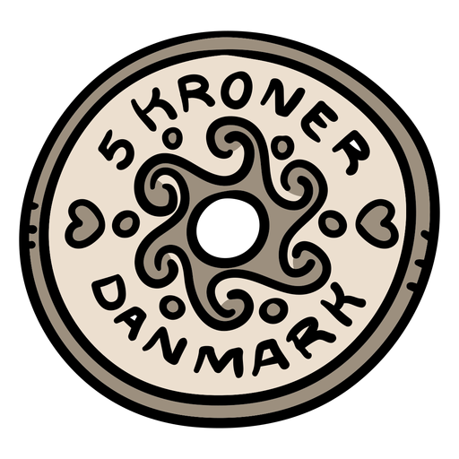 Danish coin illustration PNG Design