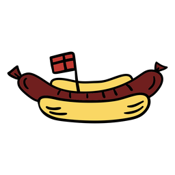 Ilustração de cachorro-quente dinamarquês Desenho PNG