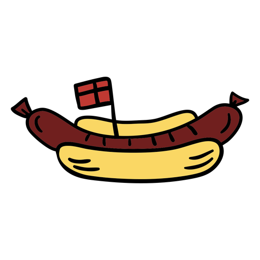 Danish hot dog illustration