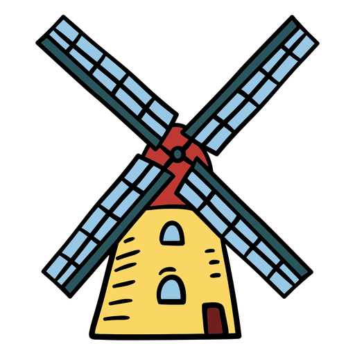 Danish windmill illustration PNG Design