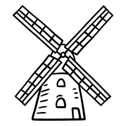 Danish windmill stroke PNG Design