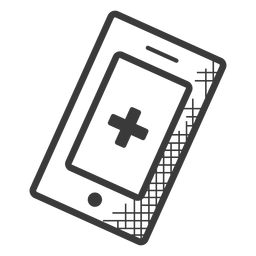 Icono de teléfono móvil de emergencia blanco y negro Diseño PNG