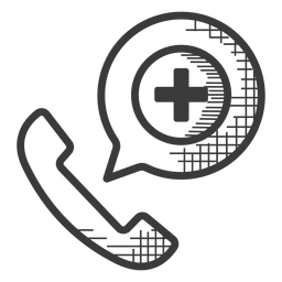 Icono de llamada de teléfono de emergencia blanco y negro Transparent PNG