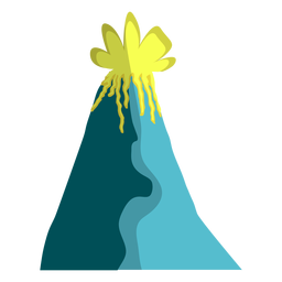 Erupting volcano flat PNG Design