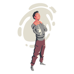 Personaje de pie chico agotado Diseño PNG