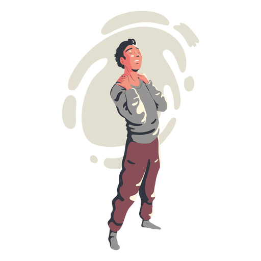 Exhausted guy standing character PNG Design