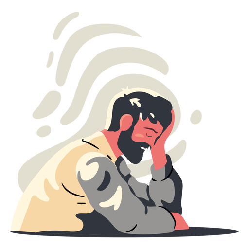 Exhausted man character PNG Design