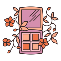 Eyeshadow palette floral illustration PNG Design