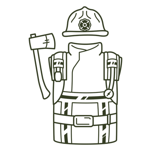 Trazo uniforme de bombero Diseño PNG