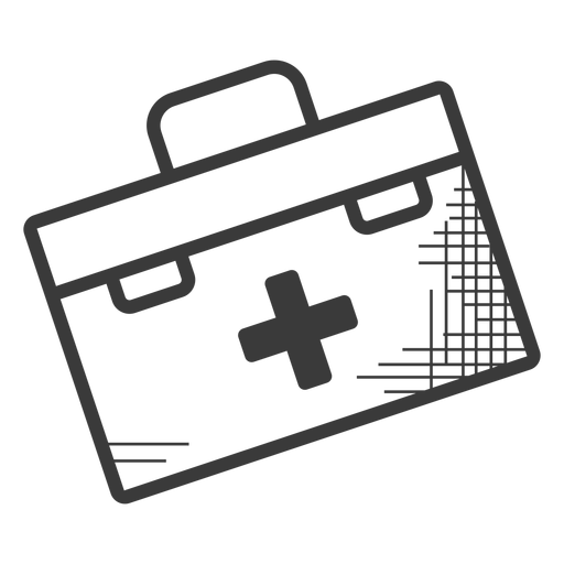 First aid kit black and white icon PNG Design