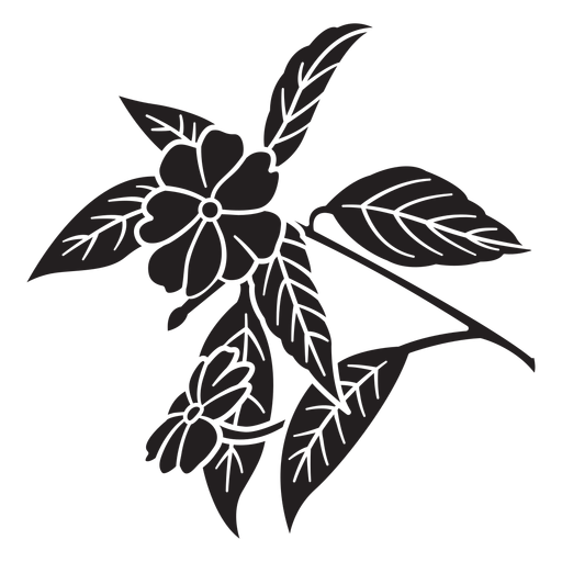 Blumen pflanzen schwarz PNG-Design