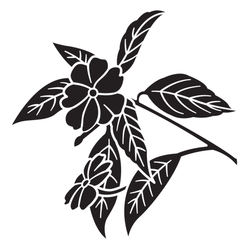 Flores planta negro Diseño PNG