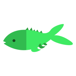 Pez verde plano Diseño PNG