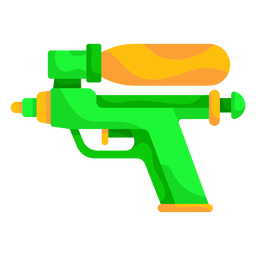 Pistola de agua verde plana Diseño PNG