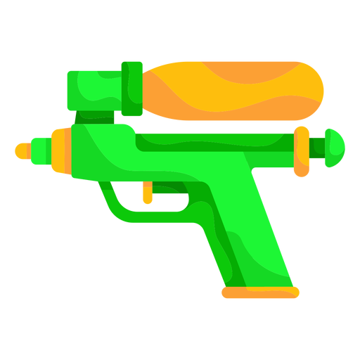 Pistola de ?gua verde plana Desenho PNG