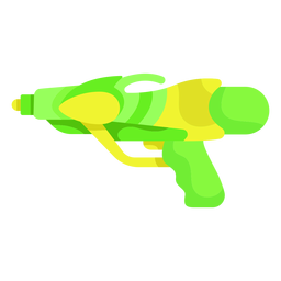 Grüne gelbe Wasserpistole flach PNG-Design