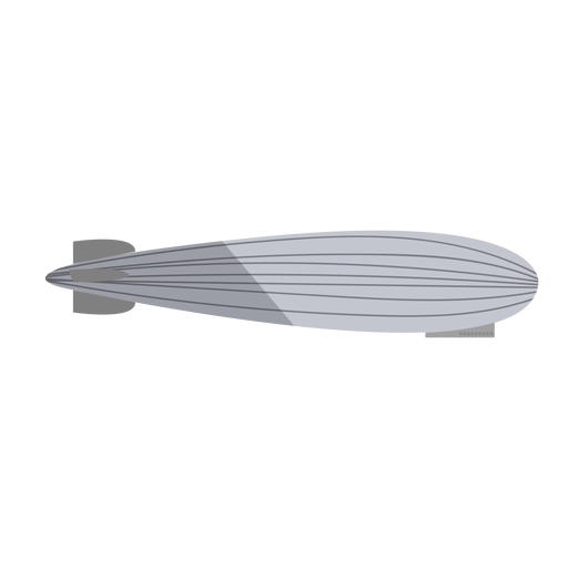 Graues Luftschiff flach PNG-Design