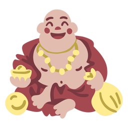 Happy buddha flat PNG Design