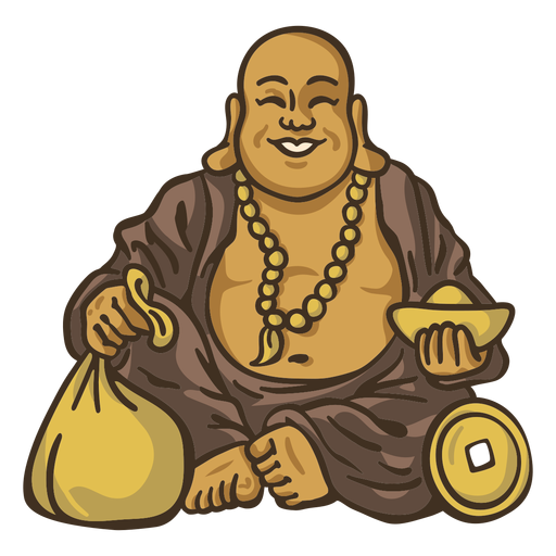 Gl?ckliche Buddha-Illustration PNG-Design