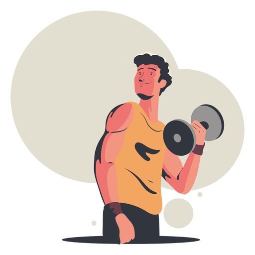Happy man working out character