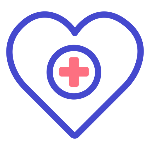 Herz medizinische Schlaganfall-Symbol PNG-Design