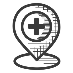 Hospital location black and white icon PNG Design