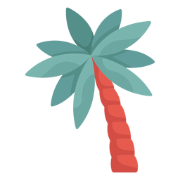 Inclined palm tree illustration Transparent PNG
