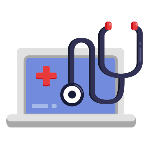 Laptop stethoscope icon PNG Design