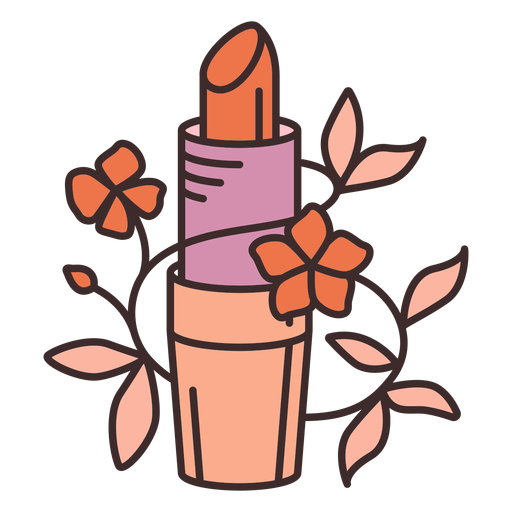 Lipstick makeup floral illustration