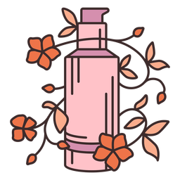 Ilustração floral de base de maquiagem Desenho PNG