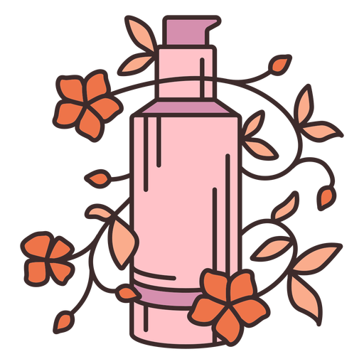 Ilustração floral de base de maquiagem Desenho PNG