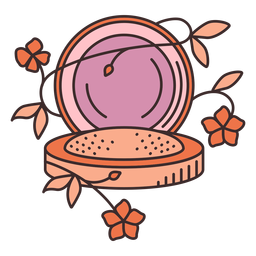 Ilustração floral em pó de maquiagem Desenho PNG