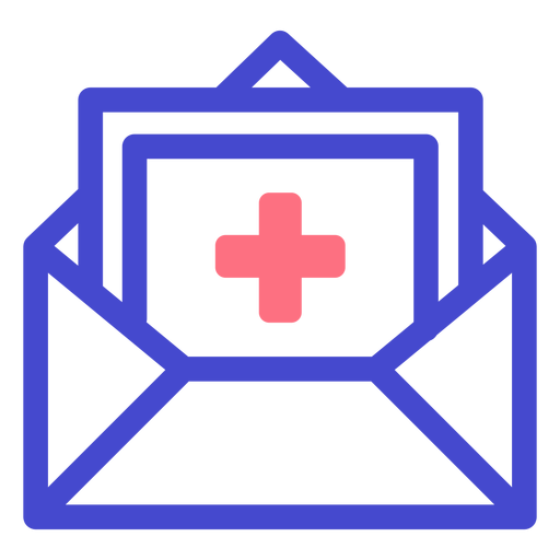 Medical envelope stroke icon