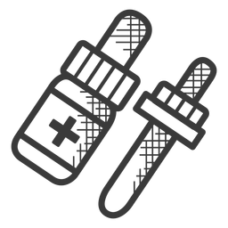Botella de medicina icono blanco y negro Diseño PNG