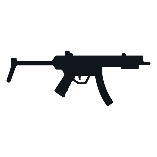 Mp5 sub machine gun silhouette PNG Design