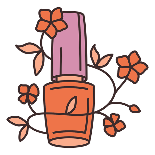 Ilustração floral de esmalte de unha Desenho PNG