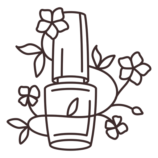 Traço floral de esmalte de unha Desenho PNG