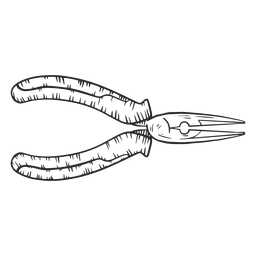 Needle nose pliers hand drawn Transparent PNG