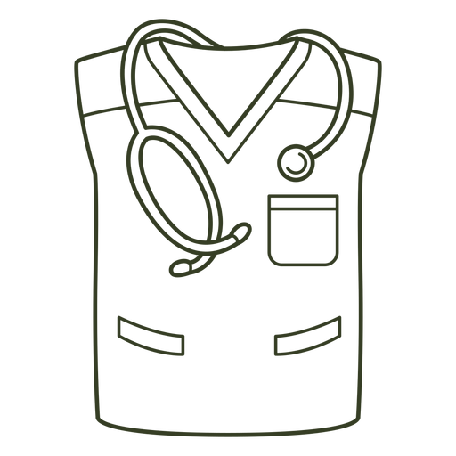 Nurse uniform stroke PNG Design