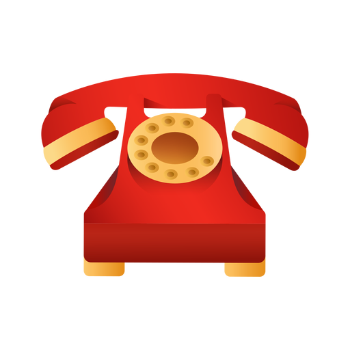 Old red telephone illustration PNG Design