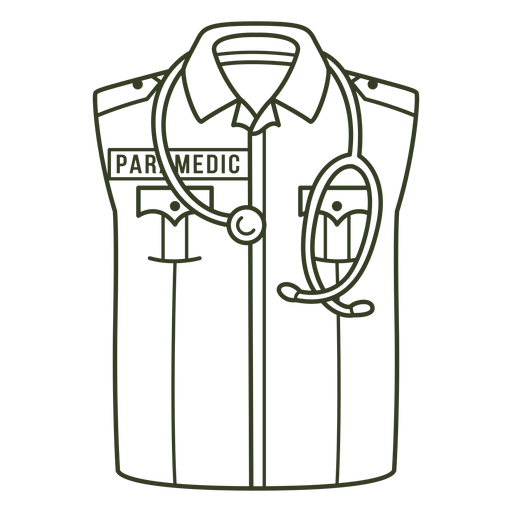 Traço uniforme paramédico Desenho PNG