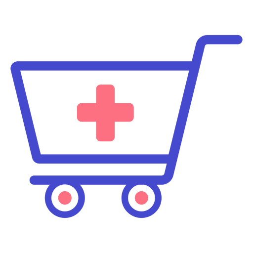 Icono de trazo de carro de compras de farmacia Diseño PNG