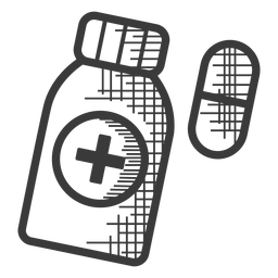 Pastillas botella icono blanco y negro Diseño PNG