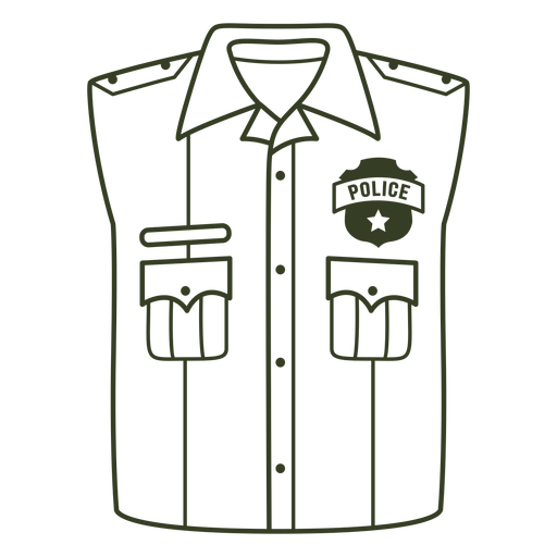 Police uniform stroke PNG Design