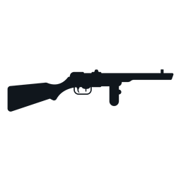 Silueta de ametralladora ppsh 41 Diseño PNG