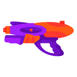 Lila und orange Wasserpistole flach PNG-Design
