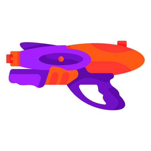Pistola de água roxa e laranja plana Desenho PNG